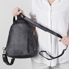 Рюкзак молодёжный, с кошельком, 2 отдела на молниях, 2 наружных кармана, цвет чёрный - Фото 5