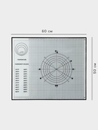 Коврик для выпечки и раскатки теста с разметкой, армированный, силикон, 60×50 см, чёрный - Фото 2