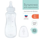 Бутылочка для кормления, классическое горло, приталенная, 250 мл., от 3 мес., цвет белый - фото 110315911