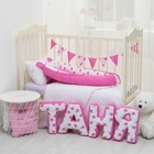 Мягкая буква подушка "Т" 35х29 см, розовый, 100% хлопок, холлофайбер - Фото 3