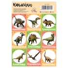 Наклейки бумажные «Динозавры», c раскраской на обороте, 11 × 15,5 см - фото 11211530