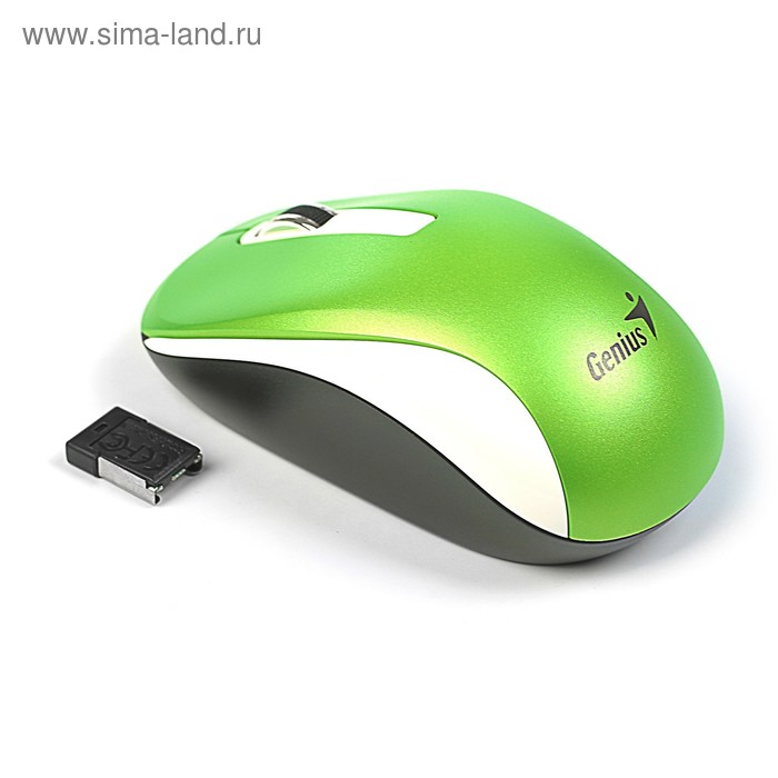 Мышь Genius NX-7010, беспроводная, симметричная, 1600dpi, USB, зеленая  Уценка - Фото 1