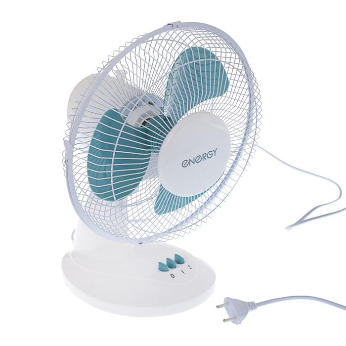 Вентилятор ENERGY EN-0605, настольный, 20 Вт, d=22 см, 2 скорости, бело-синий