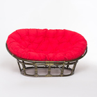 Кресло MAMASAN, с красной подушкой, натуральный ротанг, цвет оливковый, 23/02 - Фото 1