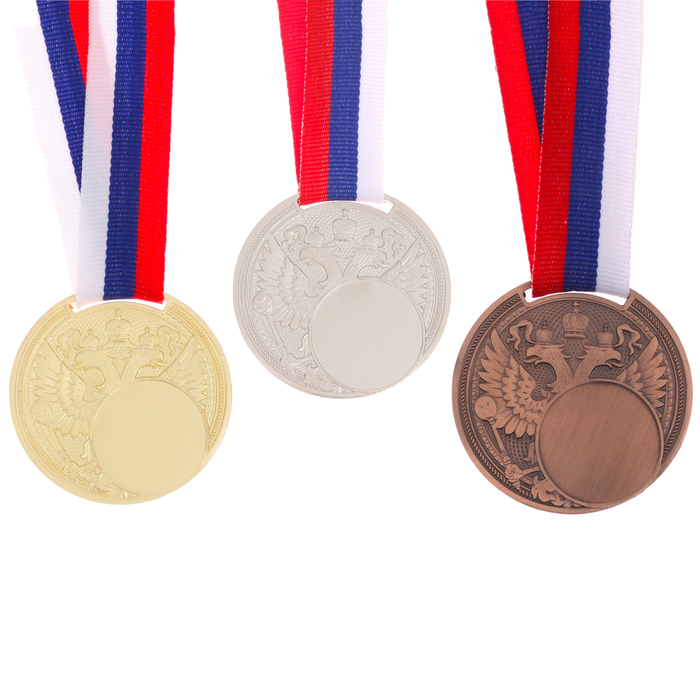 Медаль под нанесение «Герб», ⌀ 5 см., цвет сер., с лентой - фото 1906921588