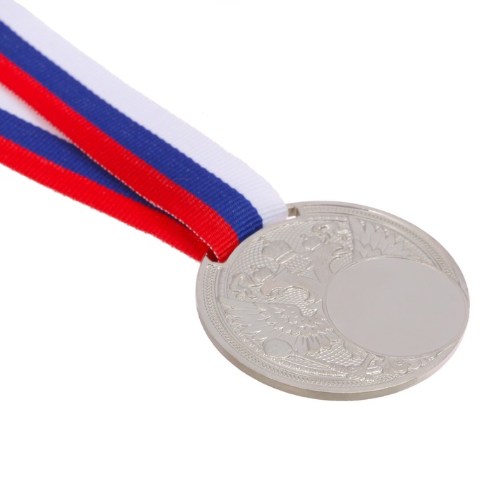 Медаль под нанесение «Герб», ⌀ 5 см., цвет сер., с лентой - фото 1886304346