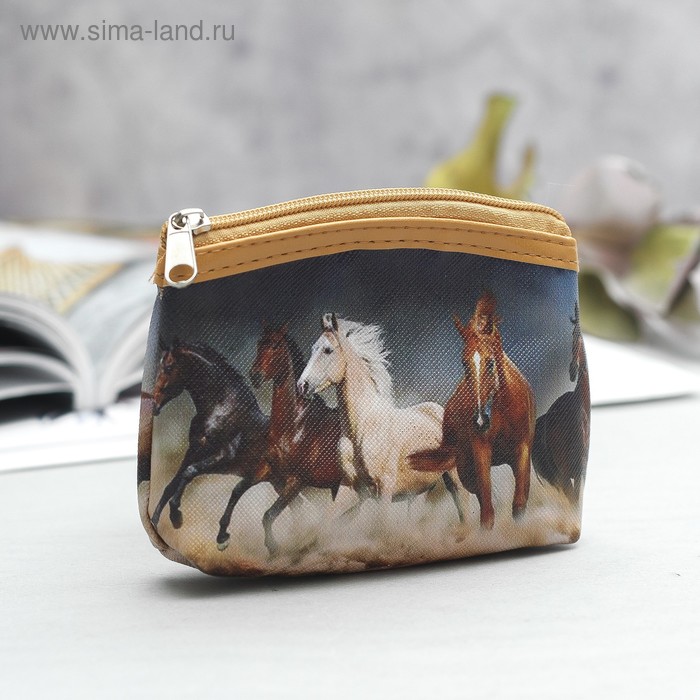 Кошелёк, отдел на молнии, цвет коричневый - Фото 1