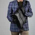 Сумка мужская, 2 отдела на молниях, 2 наружных кармана, регулируемый ремень, цвет чёрный - Фото 5