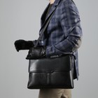 Сумка мужская, 2 отдела на молниях, 2 наружных кармана, регулируемый ремень, цвет чёрный - Фото 7