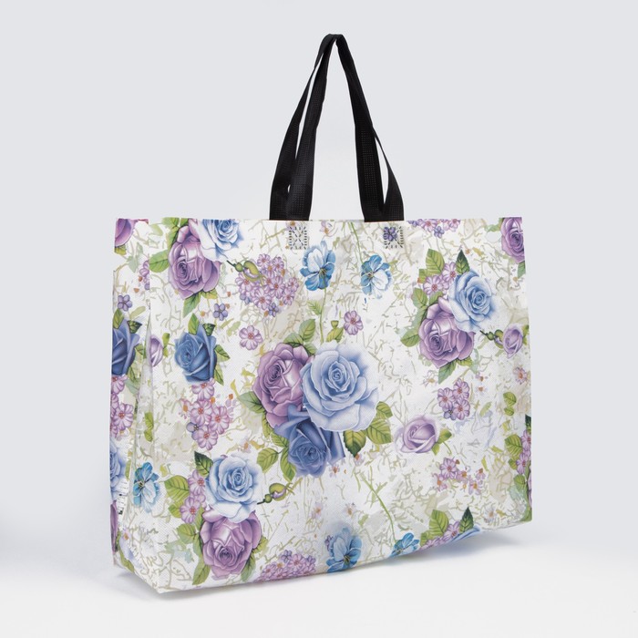 Сумка хозяйственная без застёжки, цвет белый/разноцветный - Фото 1