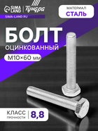 Болт ТУНДРА, оцинкованный, DIN 933, класс прочности 8.8, М10х60 мм, 5 кг. 2615058 - фото 14610462