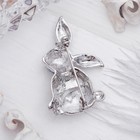 Брошь «Зайчик пасхальный», цвет радужный в серебре - Фото 2