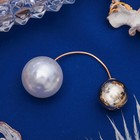 Булавка «Диорис», 4см, цвет белый в золоте - Фото 1