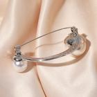 Булавка «Полумесяц», 6 см, белая в серебре - Фото 4