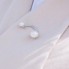 Булавка «Полумесяц», 6 см, белая в серебре - Фото 5