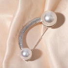 Булавка «Полумесяц», 6 см, белая в серебре - Фото 6