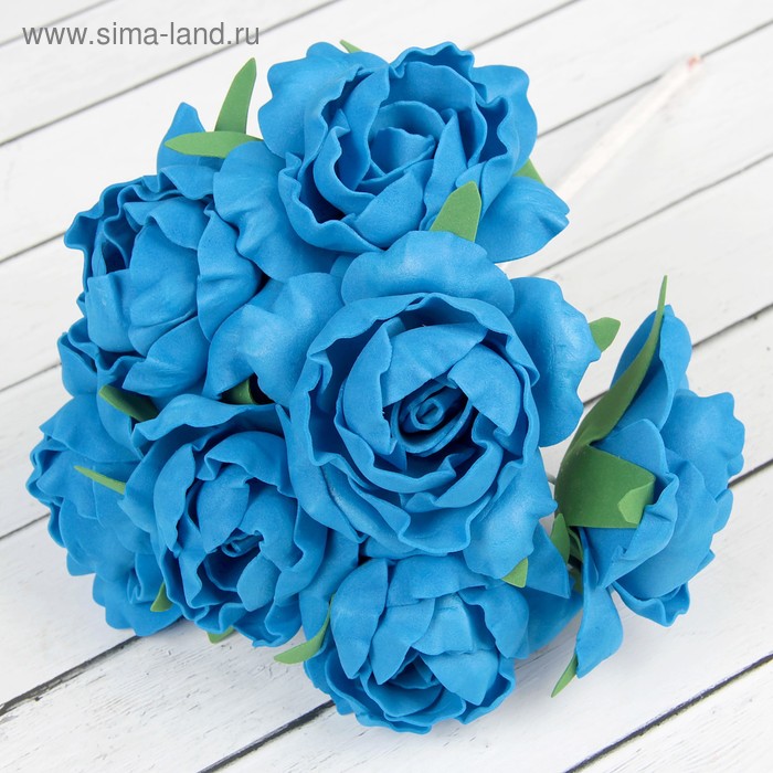 Букет "Объёмный цветок" 7 цветков, синий - Фото 1