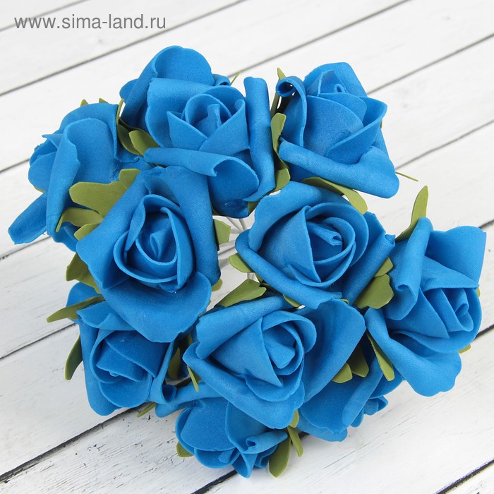 Букет "Роза" 13 цветков, синий - Фото 1