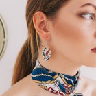 Серьги «Ракушка» волны, овал, цветные - Фото 1