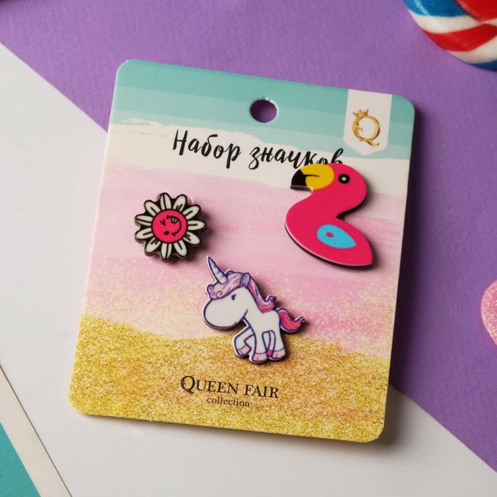 Набор значков (3шт) «Фантазия», цветной - Фото 1