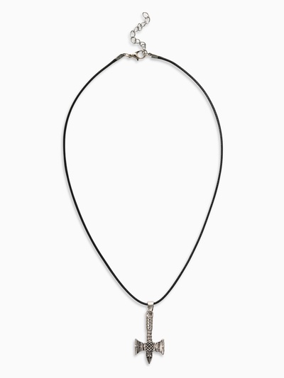 Кулон мужской «Молот Сварога», цвет чернёное серебро на чёрном шнурке, 45 см