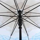 Зонт - трость полуавтоматический «Горы», 10 спиц, R = 49 см, цвет бежевый/синий МИКС - Фото 6