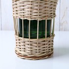 Корзина «Праздник», под бутылку шампанского, 10х10х14/37 см, лоза - Фото 3