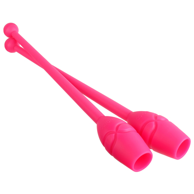 Булавы вставляющиеся для гимнастики (пластик, каучук) 36 см, цвет розовый