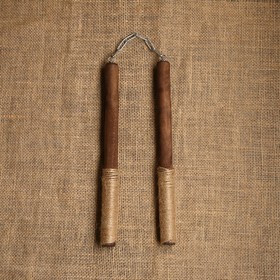 Сувенирное деревянное оружие "Нунчаки", темные, 25 см, массив бука