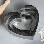 Набор форм для выпечки и выкладки "Сердце", 20 х 20 х 5 см, 3 шт - Фото 2