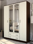 Шкаф прямой четырёхстворчатый «Квадро», 2 ящика, 1600×487×2200 мм, цвет венге/лоредо - Фото 1