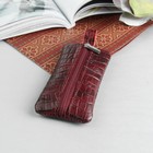 Ключница, отдел на молнии, металлическое кольцо, кайман, цвет бордовый - Фото 1