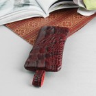 Ключница, отдел на молнии, металлическое кольцо, кайман, цвет бордовый - Фото 2