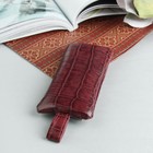 Ключница, отдел на молнии, металлическое кольцо, крокодил, цвет бордовый - Фото 2