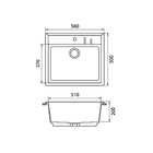 Мойка кухонная из камня Granfest Q560, 560 х 500 мм - Фото 2