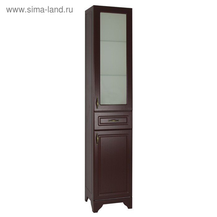 Пенал напольный Классик 40 1 ящик, 2 двери, стекло Цвет: вишня - Фото 1