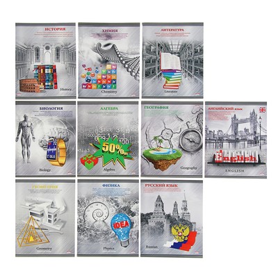 Комплект предметных тетрадей "Яркий акцент" 48 листов, 10 предметов