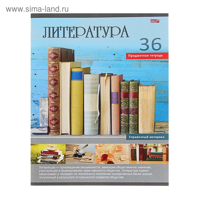 Тетрадь предметнaя "Учись легко. Литература" 36 листoв линейка, обложка мелованный картон - Фото 1