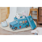 Короб стеллажный для хранения с крышкой «Школьный автобус», 55×26×32 см, 2 отделения, цвет голубой - Фото 5