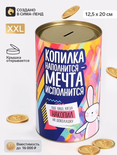 Копилка XXL «На исполнение мечты», 20×12.5 см