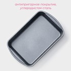 Противень Доляна «Прямоугольник. Мрамор», 38.5×24.5×5 см, антипригарное покрытие, цвет серый - Фото 2