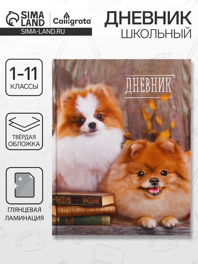 Дневник школьный для 1-11 классов, «Шпиц», твёрдая обложка 7БЦ, глянцевая ламинация, 40 листов