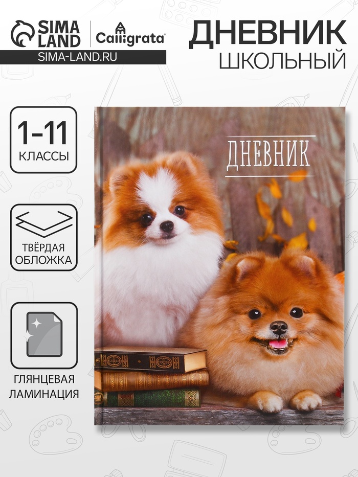 Дневник школьный для 1-11 классов, «Шпиц», твёрдая обложка 7БЦ, глянцевая ламинация, 40 листов - Фото 1