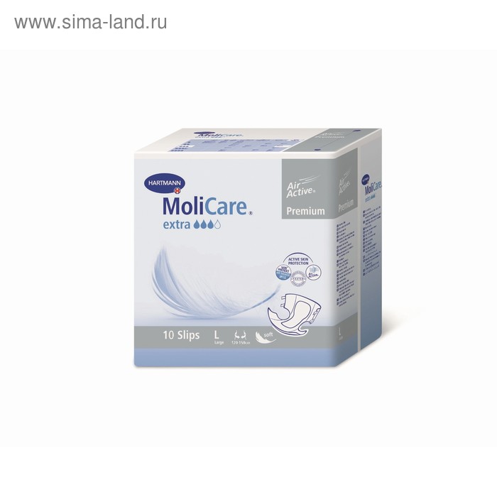 Подгузники воздухопроницаемые MoliCare Premium extra soft, размер L, 10 шт - Фото 1