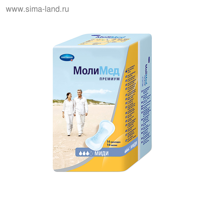 Урологические прокладки MoliMed Premium midi, 14 шт - Фото 1