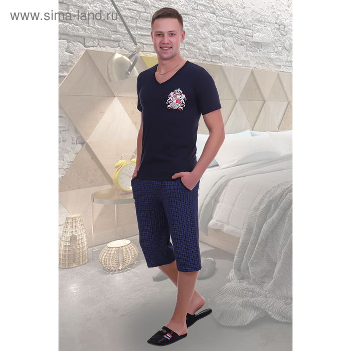 Комплект мужской (футболка, шорты) Роберт цвет МИКС, р-р 56 - Фото 1