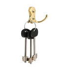 Крючок мебельный ТУНДРА TKd=007, двухрожковый, золото - Фото 3