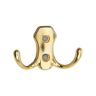Крючок мебельный ТУНДРА TKd=007, двухрожковый, золото - Фото 4