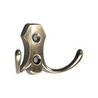 Крючок мебельный ТУНДРА TKd=007, двухрожковый, бронза - Фото 2