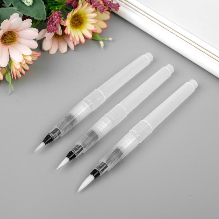 Набор кистей для туши и краски набор 3 шт. размер 1.2 см, 1.5 см, 1.8 см 15.5×2 см - Фото 1